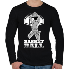 PRINTFASHION Kosárlabda - Férfi hosszú ujjú póló - Fekete