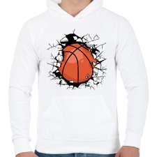 PRINTFASHION Kosárlabda - Férfi kapucnis pulóver - Fehér férfi pulóver, kardigán