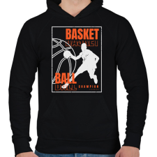 PRINTFASHION kosárlabda - Férfi kapucnis pulóver - Fekete férfi pulóver, kardigán