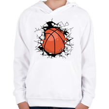 PRINTFASHION Kosárlabda - Gyerek kapucnis pulóver - Fehér gyerek pulóver, kardigán