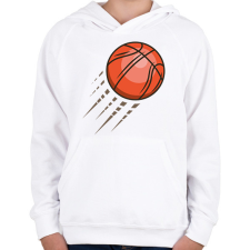 PRINTFASHION Kosárlabda - Gyerek kapucnis pulóver - Fehér gyerek pulóver, kardigán