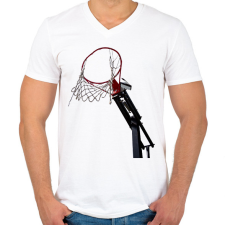 PRINTFASHION Kosárlabdapalánk - Férfi V-nyakú póló - Fehér férfi póló