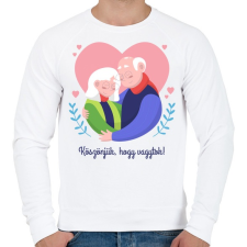PRINTFASHION Köszönjük, hogy vagytok - Férfi pulóver - Fehér férfi pulóver, kardigán