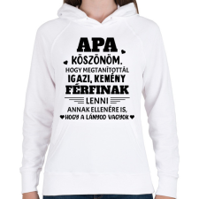 PRINTFASHION Köszönöm apa - fekete - Női kapucnis pulóver - Fehér női pulóver, kardigán