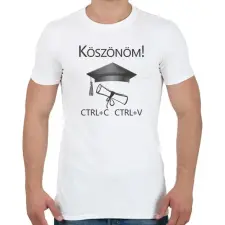 PRINTFASHION Köszönöm! Crtl+C Ctrl+V - Férfi póló - Fehér férfi póló