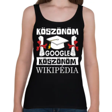 PRINTFASHION Köszönöm Google, Köszönöm Wikipédia - Női atléta - Fekete