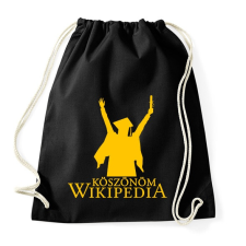 PRINTFASHION Köszönöm Wikipedia - Sportzsák, Tornazsák - Fekete tornazsák