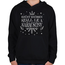 PRINTFASHION Kosztolányi Dezső - Karácsony - Gyerek kapucnis pulóver - Fekete gyerek pulóver, kardigán