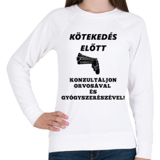 PRINTFASHION KÖTEKEDÉS ELŐTT - Női pulóver - Fehér