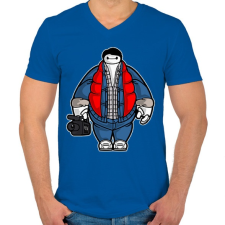 PRINTFASHION Kövér Marty - Férfi V-nyakú póló - Királykék férfi póló