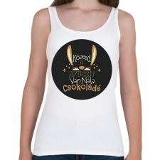 PRINTFASHION Kövesd a nyuszit - Női atléta - Fehér női trikó