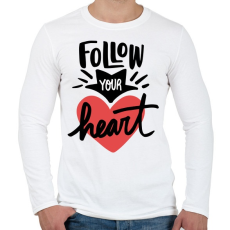 PRINTFASHION Kövesd a szíved - Férfi hosszú ujjú póló - Fehér