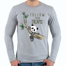 PRINTFASHION Kövesd az álmaid - Férfi hosszú ujjú póló - Sport szürke férfi póló
