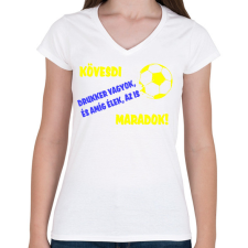 PRINTFASHION Kövesdi drukker - Női V-nyakú póló - Fehér női póló