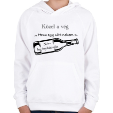 PRINTFASHION Közel a vég - Gyerek kapucnis pulóver - Fehér