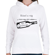 PRINTFASHION Közel a vég - Női kapucnis pulóver - Fehér női pulóver, kardigán