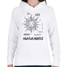 PRINTFASHION Közel engedlek - Női kapucnis pulóver - Fehér