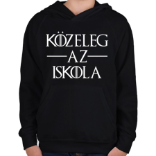 PRINTFASHION Közeleg az Iskola - Gyerek kapucnis pulóver - Fekete gyerek pulóver, kardigán