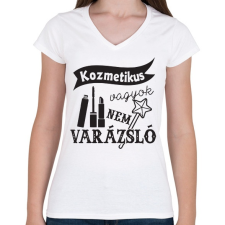 PRINTFASHION Kozmetikus - Női V-nyakú póló - Fehér női póló