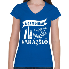 PRINTFASHION Kozmetikus - Női V-nyakú póló - Királykék