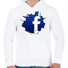 PRINTFASHION Közösségi háló - Férfi kapucnis pulóver - Fehér férfi pulóver, kardigán