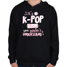 PRINTFASHION KPOP rajongó - Gyerek kapucnis pulóver - Fekete gyerek pulóver, kardigán
