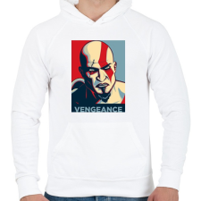 PRINTFASHION Kratos bosszúja - Férfi kapucnis pulóver - Fehér férfi pulóver, kardigán