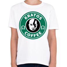 PRINTFASHION Kratos Coffee - Gyerek póló - Fehér