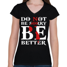 PRINTFASHION Kratos idézet - Női V-nyakú póló - Fekete női póló