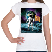 PRINTFASHION Kripto az űrben - Női póló - Fehér női póló