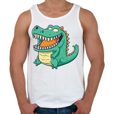 PRINTFASHION krokodil  - Férfi atléta - Fehér