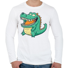 PRINTFASHION krokodil  - Férfi hosszú ujjú póló - Fehér