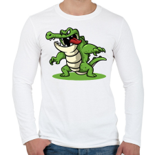 PRINTFASHION Krokodil  - Férfi hosszú ujjú póló - Fehér férfi póló