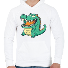 PRINTFASHION krokodil  - Férfi kapucnis pulóver - Fehér férfi pulóver, kardigán