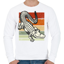 PRINTFASHION Krokodil - Férfi pulóver - Fehér férfi pulóver, kardigán