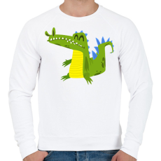 PRINTFASHION Krokodil  - Férfi pulóver - Fehér