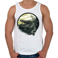 PRINTFASHION Krokodil grafika - Férfi atléta - Fehér atléta, trikó