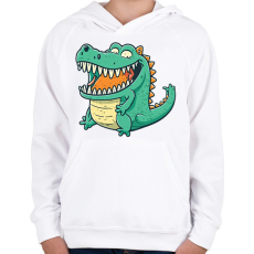 PRINTFASHION krokodil  - Gyerek kapucnis pulóver - Fehér