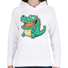 PRINTFASHION krokodil  - Női kapucnis pulóver - Fehér