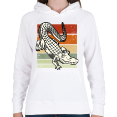 PRINTFASHION Krokodil - Női kapucnis pulóver - Fehér