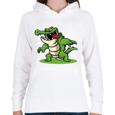 PRINTFASHION Krokodil - Női kapucnis pulóver - Fehér női pulóver, kardigán