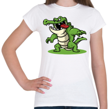 PRINTFASHION Krokodil  - Női póló - Fehér női póló