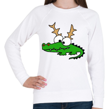 PRINTFASHION Krokodil Rudolf - Női pulóver - Fehér női pulóver, kardigán