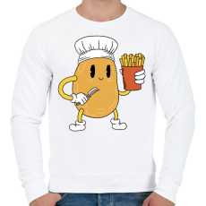 PRINTFASHION Krumpli szakács - Férfi pulóver - Fehér