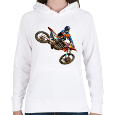 PRINTFASHION KTM - Női kapucnis pulóver - Fehér női pulóver, kardigán