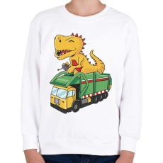 PRINTFASHION Kukásautó és dínó - Gyerek pulóver - Fehér