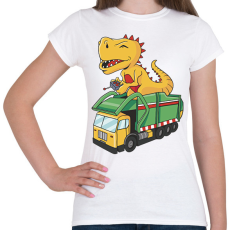 PRINTFASHION Kukásautó és dínó - Női póló - Fehér