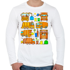 PRINTFASHION Kukásautók - Férfi hosszú ujjú póló - Fehér