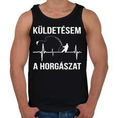 PRINTFASHION Küldetésem a horgászat - Férfi atléta - Fekete