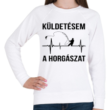 PRINTFASHION Küldetésem a horgászat - Női pulóver - Fehér női pulóver, kardigán